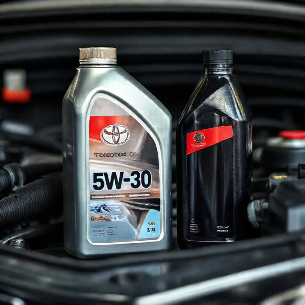 Детальное фото: Оригинальное масло Toyota 5W-30 в жести против пластика Европа
