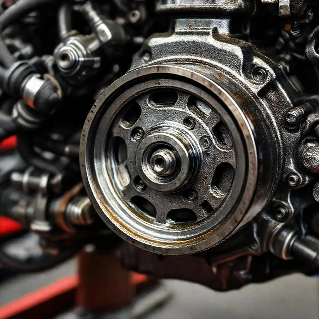 Детальное фото: Как снять шкив коленвала на двигателе Honda R18A (закисший болт)